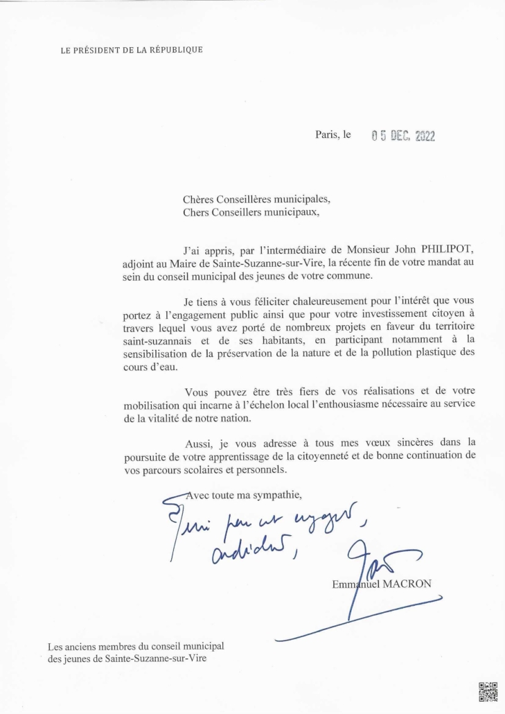 Lettre Du Pr sident De La R publique Au Conseil Municipal Des Jeunes lettre-du-pr-sident-de-la-r-publique-au-conseil-municipal-des-jeunes